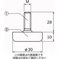 和気産業 ポリエチレンアジャスター φ30mm×10mm×28mm ADJ-6 1セット(16個)（直送品）