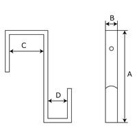 和気産業 吊金具 Z型 15mmX15mmX100mm BK-061 1セット(18個)（直送品）