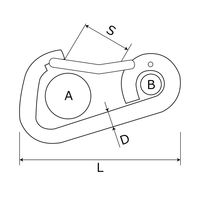 和気産業 ステンレススプリングスナップ 10×102mm BK-624 1セット(4個)（直送品）