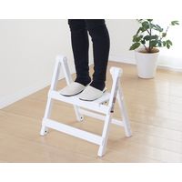 パール金属 カラーアルミステップ おりたたみスリム 1段 ホワイト N-7617 1個