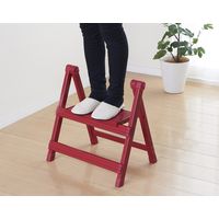 パール金属 カラーアルミステップ おりたたみスリム 1段 レッド N-7618 1個（直送品）