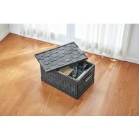 パール金属 タイル調 折りたたみ収納BOX 55L ブラック N-7868 1個（直送品）