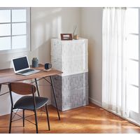 パール金属 タイル調 折りたたみ収納BOX 55L グレー N-7869 1個（直送品）