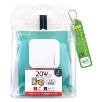 エアージェイ 【+ECO】PD20W対応(USBX2TYPE-CX1)AC充電器 WH AKJ-E20WPD3 1個