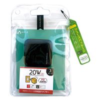 エアージェイ 【+ECO】PD20W対応(USBX2TYPE-CX1)AC充電器 BK AKJ-E20WPD3 1個