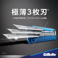 ジレット（Gillette）髭剃り マッハシンスリー ターボ 高性能3枚刃 大容量 替刃8個入 カミソリ 男性用 P&G