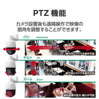 防犯カメラ 監視カメラ PTZカメラ ワイヤレス・有線対応 マイク・スピーカー内蔵 200万画素 逆光対応 防水/防塵 DXアンテナ 1個（直送品）