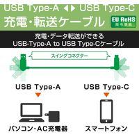 USB-A to USB Type-Cケーブル/スイングコネクター/左右90度回転/2.0m/ブラック MPA-ACSW20BK 1個