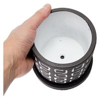 友膳 キャドラングルポット M ブラック 受け皿付き 276176 1個（直送品）