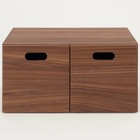 無印良品 スタッキングチェスト ハーフ 引出し2個 ウォールナット材突板 幅37×奥行28×高さ18.5cm 良品計画