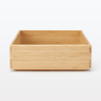 無印良品 重なる竹材整理ボックス 中 約幅17×奥行26×高さ5.5cm 1セット（8個） 良品計画