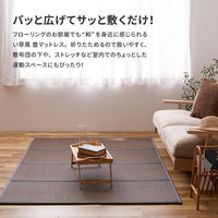 【玄関渡し】 萩原 折り畳める　水拭きできる畳マットレス　綾模様　シングル ブラウン 100×200×1.1cm（直送品）