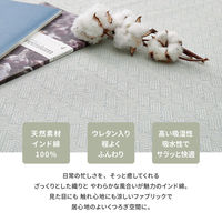 【玄関渡し】 萩原 洗えるインド綿ラグ　アルト　すべり止め付き グリーン 185×240cm（直送品）