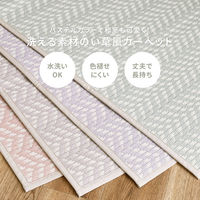 【玄関渡し】 萩原 洗えるい草風カーペット　パスラッシュ　江戸間3畳 パープル 174×261cm（直送品）