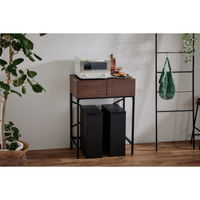 アイリスオーヤマ ゴミ箱上ラック ウォールナット・ブラック GUR-640L 1台