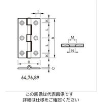 杉田エース SUS角丁番薄口89 126727 1セット(6個)（直送品）