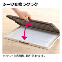 お掃除簡単フラットトレー 犬用 レギュラー アイボリー 1個 リッチェル