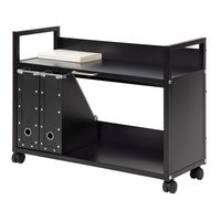 【軒先渡し】アスプルンド デスク下ワゴン ハンドル付き 幅700×奥行320×高さ545mm ブラック 260242 1台（直送品）