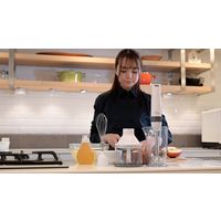 YAMAZEN マルチハンドブレンダー ステンレス刃 600mlボトル・チョッパー・泡立て器付 YHBA-T120(W) 1台