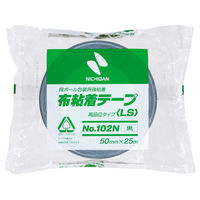 【ガムテープ】 カラー布粘着テープ No.102N 0.30mm厚 黒 幅50mm×長さ25m ニチバン 1セット（90巻入）