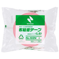 【ガムテープ】 カラー布粘着テープ No.102N 0.30mm厚 赤 幅50mm×長さ25m ニチバン 1セット（150巻入）