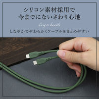 OWLTECH シリコン素材のUSB Type-C Type-Cケーブル オリーブグリーン 1m OWL-CBSCC10-OG 1個（直送品）