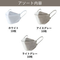 会話しやすい立体型マスク カラーアソート グレートーン 3Dマスク 不織布 使い捨て　1箱(10枚×3色入)　 オリジナル