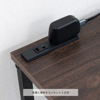 永井興産 コンセント付デスク アクシス 幅780×奥行400×高さ725mm ブラウン/ブラック NK-6012BR/BK 1台（直送品）