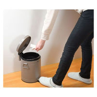 ベストコ ゴミ箱 ふた付き 5L ペダル式 静音設計 丸型 ブラウン NQ-0191 Boite トラッシュカン 4988562003232 1個