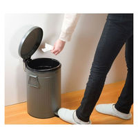 ベストコ ゴミ箱 ふた付き 12L ペダル式 静音設計 丸型 カーキ NQ-0195 Boite トラッシュカン 4988562003270 1個