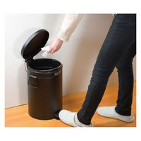 ベストコ ゴミ箱 ふた付き 12L ペダル式 静音設計 丸型 ブラック NQ-0196 Boite トラッシュカン 4988562003287 1個