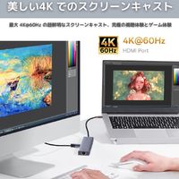 ドッキングステーション 7in1 HDMI LAN SDカードリーダー USB-A拡張 USB Type-C接続 Baseus