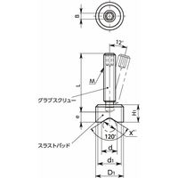 スラストパッドつきグラブスクリュー・スラストポイントタイプ SGTーSTPーA/K/P SGTーM12ー50ーSTP20ーP（直送品）