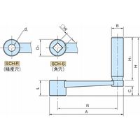 イマオコーポレーション ステンレスクランクハンドル SCH SCH125S 1個（直送品）
