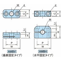 イマオコーポレーション プランジャー|アルミマウントブロック AMB AMBH16F 1セット(3個)（直送品）
