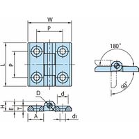 イマオコーポレーション エンプラフラットヒンジ VDーEFTH、MDーEFTH MDーEFTH4040HH 1セット(3個)（直送品）