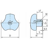 イマオコーポレーション トライアングルノブ(抗菌仕様) TRIKーSA TRIK40ーM8ーSA 1セット(3個)（直送品）