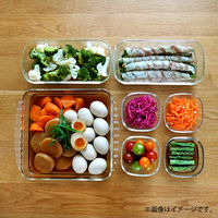 HARIO （ハリオ） 耐熱ガラス製 コンテナ スクエア 7個セット HKOZ-8002-OW 1個