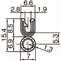 岩田製作所 トリム&シール|トリムシール(EPDM一体成型) TSJシリーズ Cタイプ TSJB240CーL40 1個（直送品）