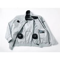 エアセンサー フルハーネス対応綿100%長袖ジャンパー シルバー ファンバッテリーセット M 258631-40-M-KS100 1SET（直送品）