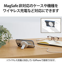 MagSafe 磁力ワイヤレス充電器 対応 メタルリングステッカー シール ホワイト AMS-MAGSTWH エレコム 1個（直送品）