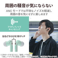 ワイヤレスイヤホン Bluetooth ノイズキャンセリング Type-C 充電 グリーン LBT-TWS15GN エレコム 1個