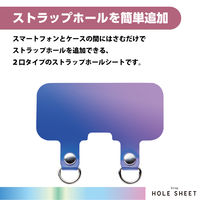 エレコム ストラップホールシート/2口タイプ/2枚入り/オーロラ P-STHD2ACR 1個