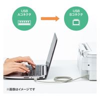 サンワサプライ USB2.0ケーブル(ライトグレー・2m) KU20-2HK2 1本