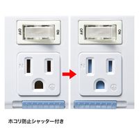 延長コード 電源タップ 2m 3P（ピン） 6個口 スイッチ ホワイト TAP-S10N2-2 サンワサプライ 1個（直送品）