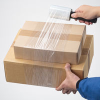 「現場のチカラ」アスクル 芯なし ミニストレッチフィルムセット 厚さ15μ 幅100mm×長さ150m巻 1セット（1本+1巻）  オリジナル