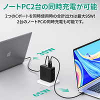 USB充電器 100W Aポート×2 Cポート×2 コンパクト ノートPC充電対応 AC充電器 ブラック 1個 AUKEY