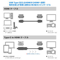 HDMIケーブル USB Type-Cアダプタ付き2m 8K60Hz対応 VV-UCHDHD020-B 1本 vodaview