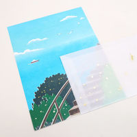 包む レターセット 海と猫 TL0A4 1セット(1パック×5)