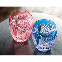 カガミクリスタル KAGAMI 江戸切子 ペアロックグラス 23-0193-014 1箱（直送品）